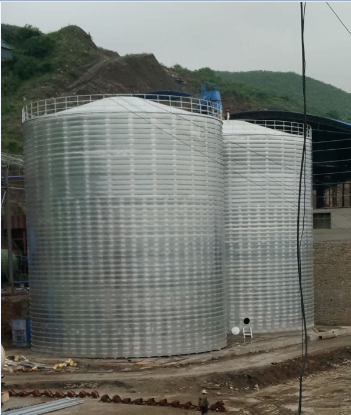 广丰粮食钢板仓的安装全过程不用热焊接